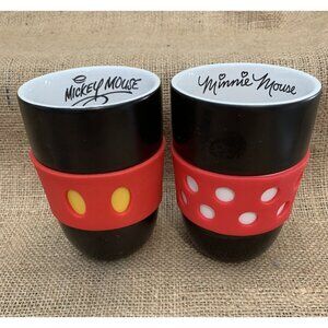 DISNEY PARKS Mickey Minnie Mouse Silicone Ceramic Handle-less Cup Tumbler Mug 2